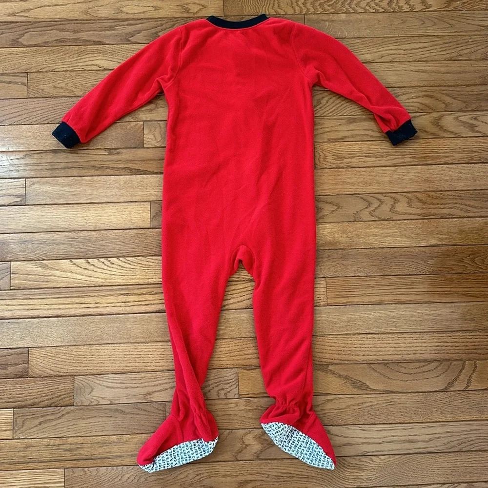 🦌Carter’s Footie Pajamas size 4T red with reindeer VGUc boys girls - Picture 8 of 11